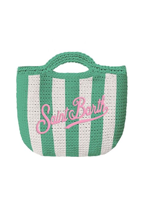 Borsa mini Mc2 Saint Barth Crochet stripes verde uncinetto MC2 SAINT BARTH | Borse | CROCHETMINI00193H57